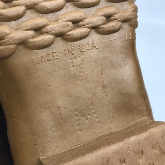 LL Bean VINTAGE Duck Boots Lace Up Tall Rain Boots - Picture 10 of 16